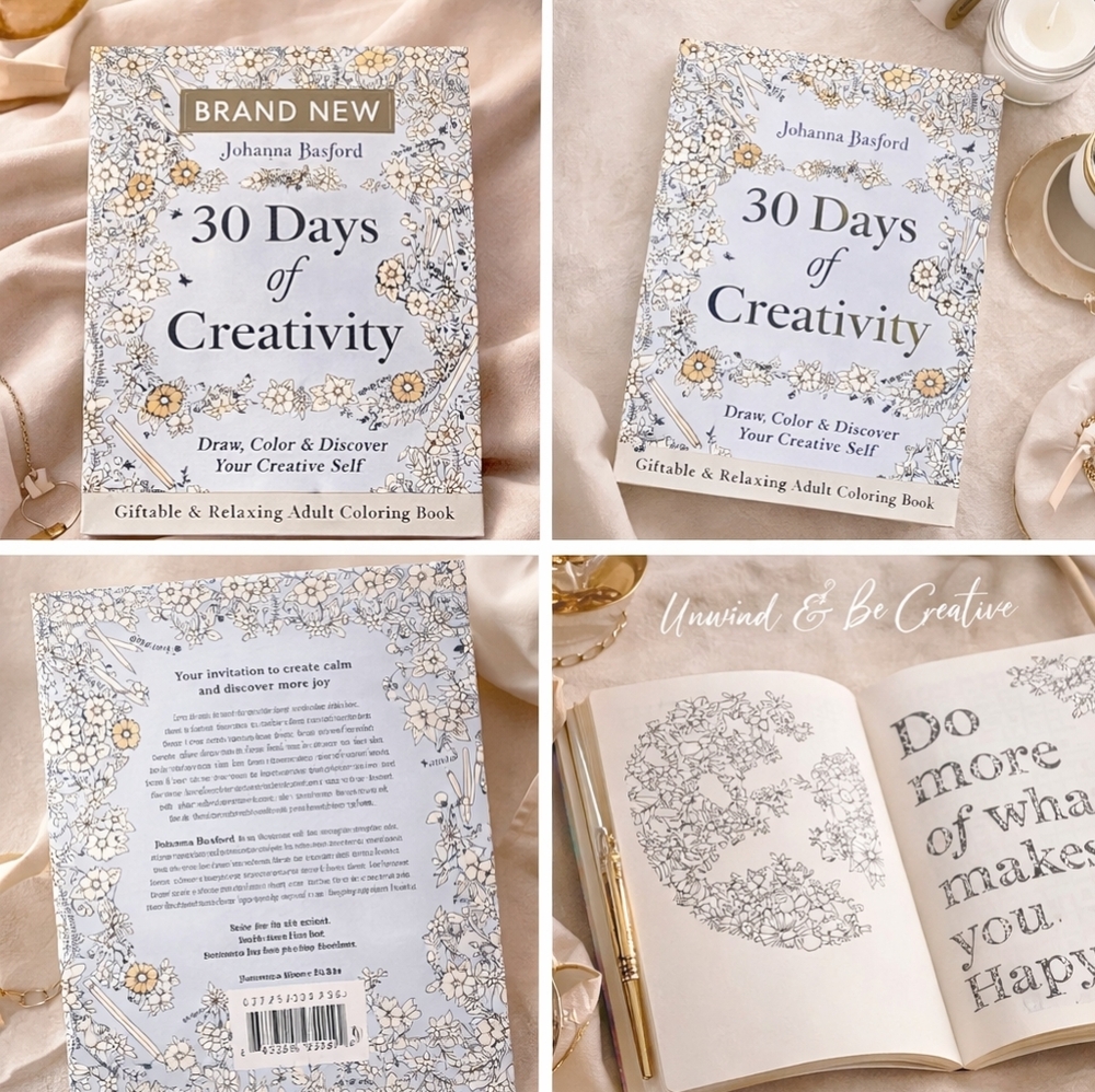 Johanna Basford 30 Days of Creativity – BRAND NEW Adult Coloring Book – Giftable